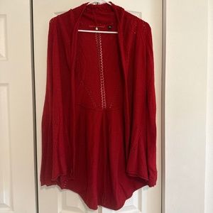 Anthropologie Red Cardigan